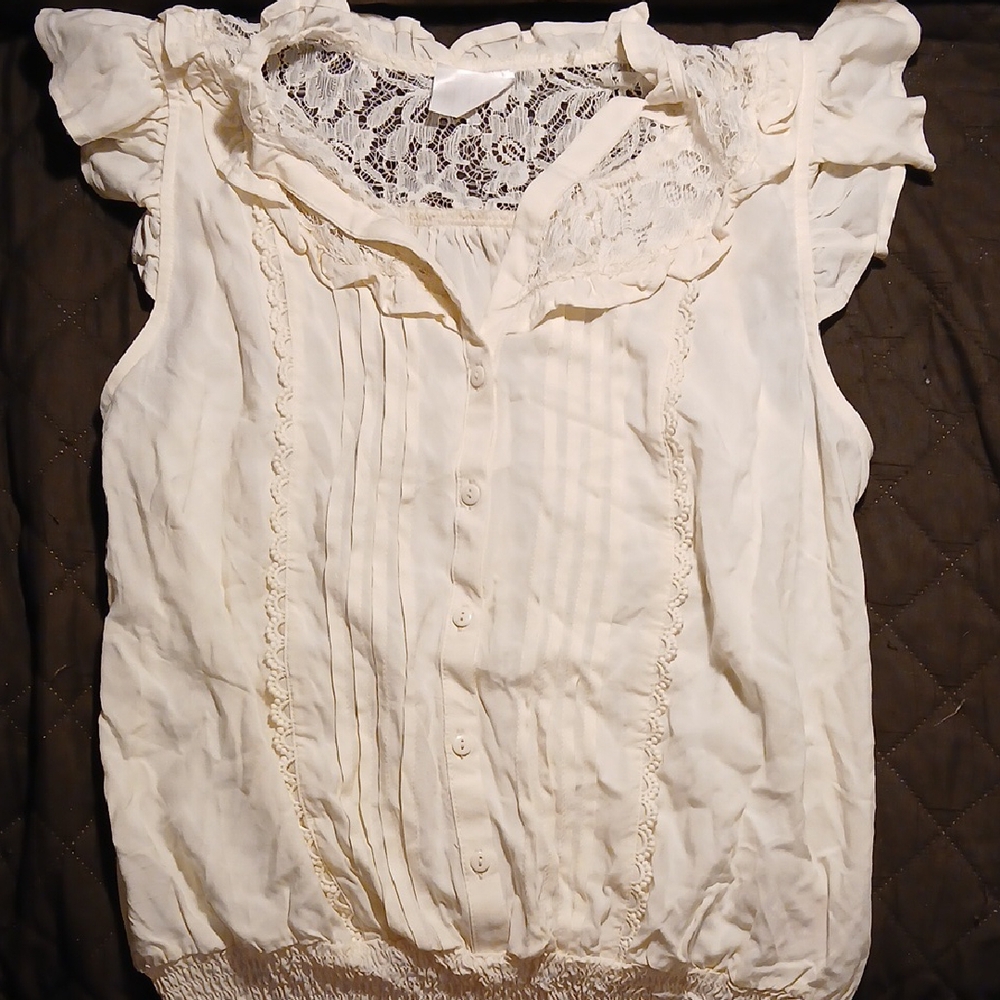 Elegant Cream Lace Blouse